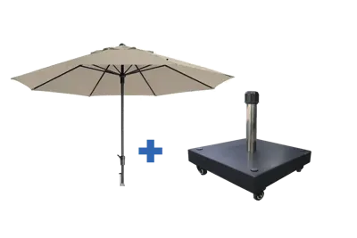 Timor 400cm ecru met verrijdbare 60kg voet