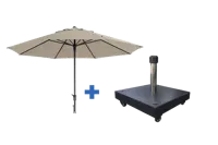 Timor 400cm ecru met verrijdbare 60kg voet