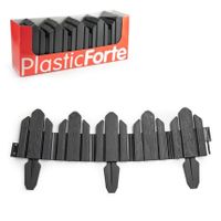 6x stuks flexibele graskant/tuin rand/kantopsluiting hekjes van 62 cm donkergrijs - thumbnail