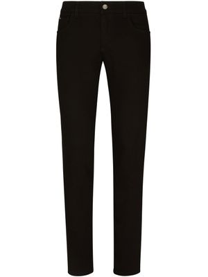 Dolce & Gabbana jean skinny à logo appliqué - Noir