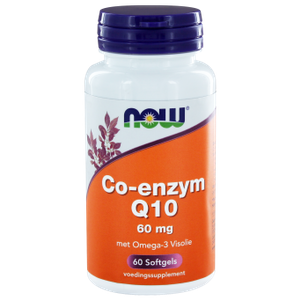 NOW Co-enzym Q10 60 mg met Omega-3 Visolie Capsules