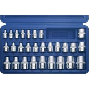 Kunzer 7EP28 Dopsleutelinzetset 3/8 (10 mm), 1/4 (6.3 mm), 1/2 (12.5 mm) 28-delig