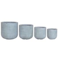 Plantenbakkenset Home ESPRIT Turkoois Vezel Magnesium 44 x 44 x 43 cm (4 Stuks)