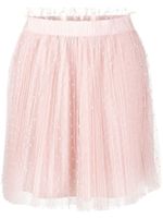 RED Valentino minijupe plissée en tulle point d'esprit - Rose