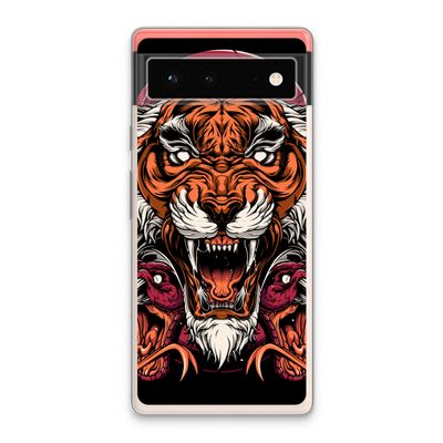 Tiger and Rattlesnakes: Google Pixel 6 Transparant Hoesje