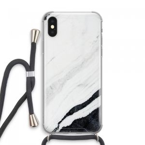 Elegante marmer: iPhone XS Max Transparant Hoesje met koord