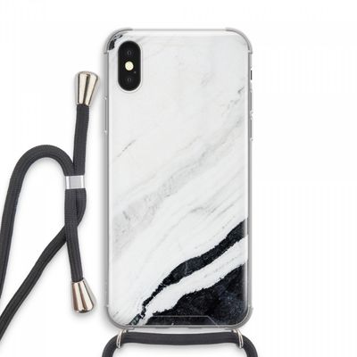 Elegante marmer: iPhone XS Max Transparant Hoesje met koord