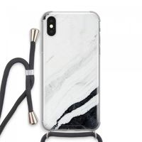 Elegante marmer: iPhone XS Max Transparant Hoesje met koord