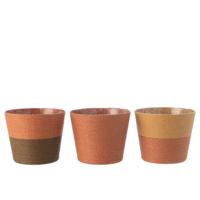 J-Line bloempot Touwtjes - papier - oker|bruin - extra large - 3 stuks - Ø 15 cm