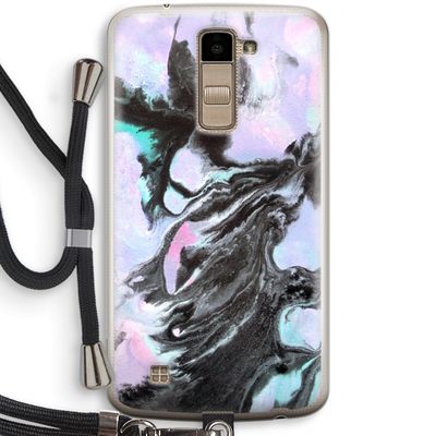 Pastel zwart: LG K10 (2016) Transparant Hoesje met koord