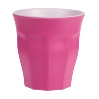 Onbreekbare kunststof/melamine roze drinkbeker 9 x 8.7 cm voor outdoor/camping   - - thumbnail