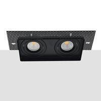 LED trimless spot kantelbaar GU10 COB 5Watt dubbel vierkant ZWART dimbaar