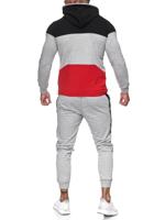 Heren joggingpak grijs - zwart - rood - 1083