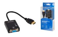 Savio CL-23 video kabel adapter 0,5 m VGA (D-Sub) HDMI Type A (Standaard) Zwart