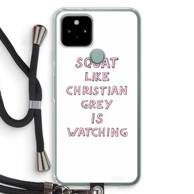 Christian Grey: Pixel 5 Transparant Hoesje met koord