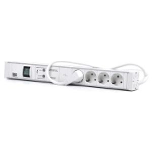 331.020 2  - 19-inch power strip, multiple socket 4-fold device full protection, 331.0202
