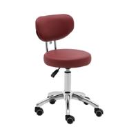 rolkruk met rugleuning - 46 - 60 cm - 150 kg - bordeauxrood