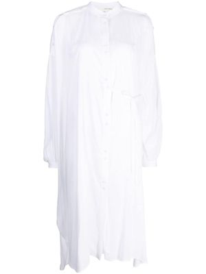 Isabel Benenato robe boutonnée à manches longues - Blanc