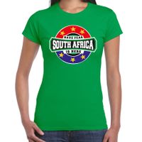 Have fear South Africa is here / Zuid Afrika supporter t-shirt groen voor dames
