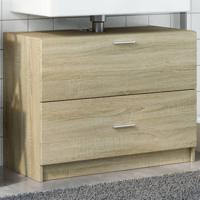 Wastafelkast 78x37x59 cm bewerkt hout sonoma eikenkleurig