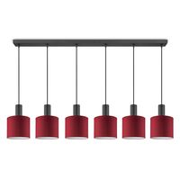 Moderne hanglamp Bling - Rood - verlichtingspendel Xxl Beam 6L inclusief lampenkap 20/20/17cm - pendel lengte 150.5 cm - geschikt voor E27 LED lamp - Pendellamp geschikt voor woonkamer, slaapkamer, keuken
