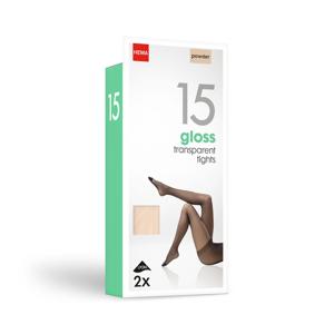 HEMA Pantys Glanzend 15denier - 2 Stuks Poeder (poeder)