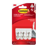 Haak voor ophanging 3M 225 g 19 X 41 X 19 MM Wit Staal (3 Stuks)