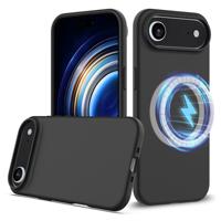 Lunso iPhone 17 Air hoesje - Flexibel siliconen Backcover met MagSafe - Zwart
