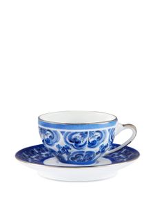 Dolce & Gabbana ensemble tasse et sous-tasse Blu Mediterraneo - Blanc