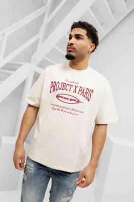 Project X Paris Varsity T-Shirt Heren Gebroken Wit - Maat S - Kleur: Gebroken Wit | Soccerfanshop