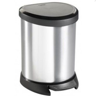 Pedaalemmer Decobin Ovaal 5Ltr met binnenemmer Zilver Metallic Curver