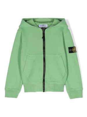 Stone Island Junior veste zippée à patch Compass - Vert