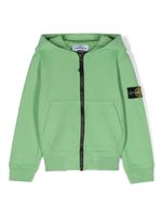 Stone Island Junior veste zippée à patch Compass - Vert - thumbnail