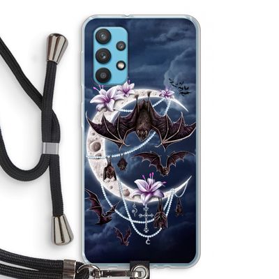 Vleermuizen Maan: Samsung Galaxy A32 4G Transparant Hoesje met koord