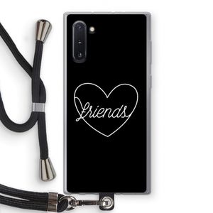 Friends heart black: Samsung Galaxy Note 10 Transparant Hoesje met koord