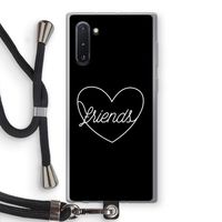 Friends heart black: Samsung Galaxy Note 10 Transparant Hoesje met koord