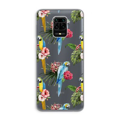 Kleurrijke papegaaien: Xiaomi Redmi Note 9 Pro Transparant Hoesje