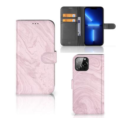 iPhone 13 Pro Max | Bookcase | Marble Pink - Origineel Cadeau Vriendin