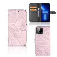 iPhone 13 Pro Max | Bookcase | Marble Pink - Origineel Cadeau Vriendin