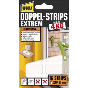 UHU 45450 45450 Dubbelzijdige zelfklevende strips UHU Wit (l x b) 31 mm x 26 mm 16 stuk(s)