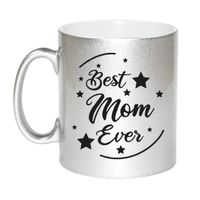 Best Mom Ever cadeau mok / beker zilverglanzend 330 ml   -