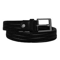 Timbelt Leren Elastische Gevlochten Riem Zwart | 130 cm - thumbnail