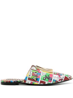 Moschino chaussons à imprimé graphique - Blanc