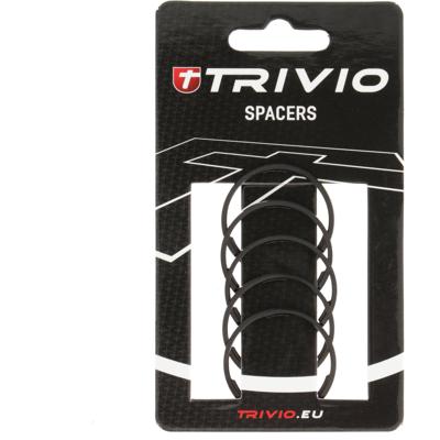 Trivio - spacer 2mm 1 1/8" aluminium zwart - 5 stuks