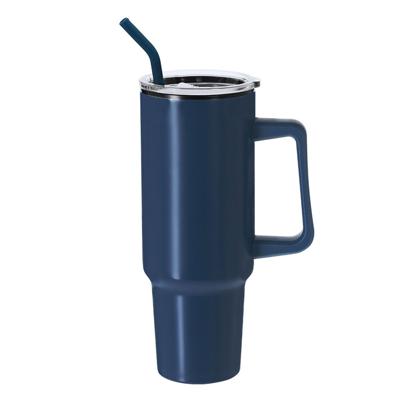Warmhoudbeker/thermosbeker STANFORD - XXL drinkbeker/tumbler - RVS - blauw - 1200 ml