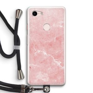 Roze marmer: Pixel 3 Transparant Hoesje met koord