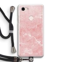 Roze marmer: Pixel 3 Transparant Hoesje met koord
