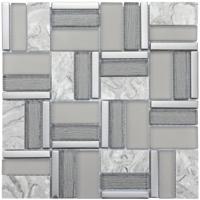 Mozaïek tegels Tijd Grijs 30x30 - Rechthoek Wandtegels Glas