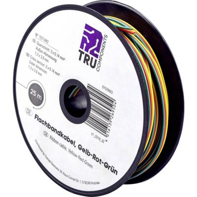 TRU COMPONENTS 1571443 Draad 3 x 0.14 mm² Geel, Rood, Groen 25 m