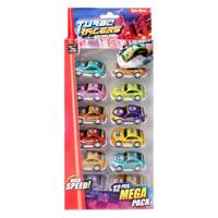 Toi-Toys Turbo racers pull back raceauto's, 12st.